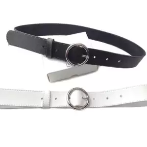 Kit Com 2 Cintos Feminino Fivela Redonda