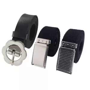 Cinto Infantil Feminino Fashion Black - Kit com 3 cintos